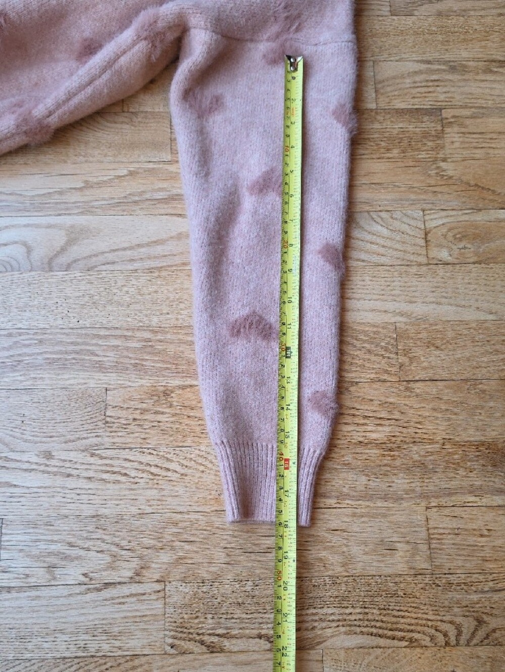 (L) ADORA Pink Heart-Print Crewneck Sweater Soft Cozy Romantic Lounge Date Night - Picture 8 of 9